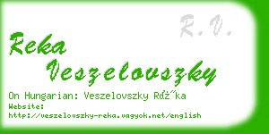 reka veszelovszky business card